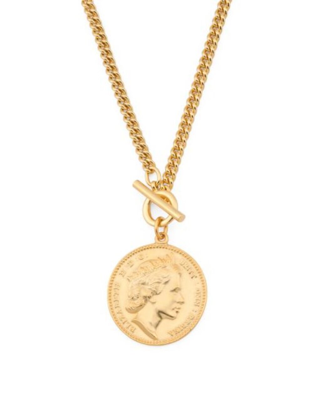 BEN AMUN Made In Usa Gold Coin Bar Chain Necklace